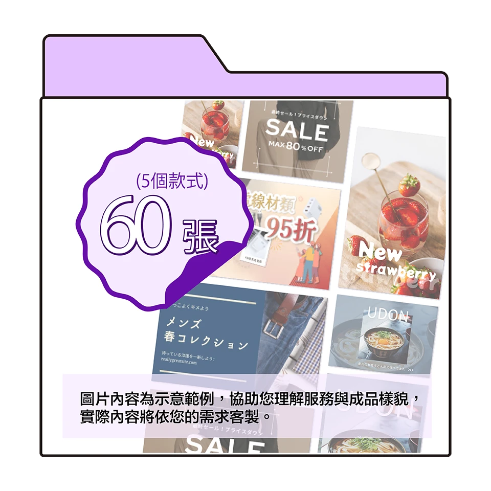 5款 單版、雙版、三版尺寸【圖片檔】示意
