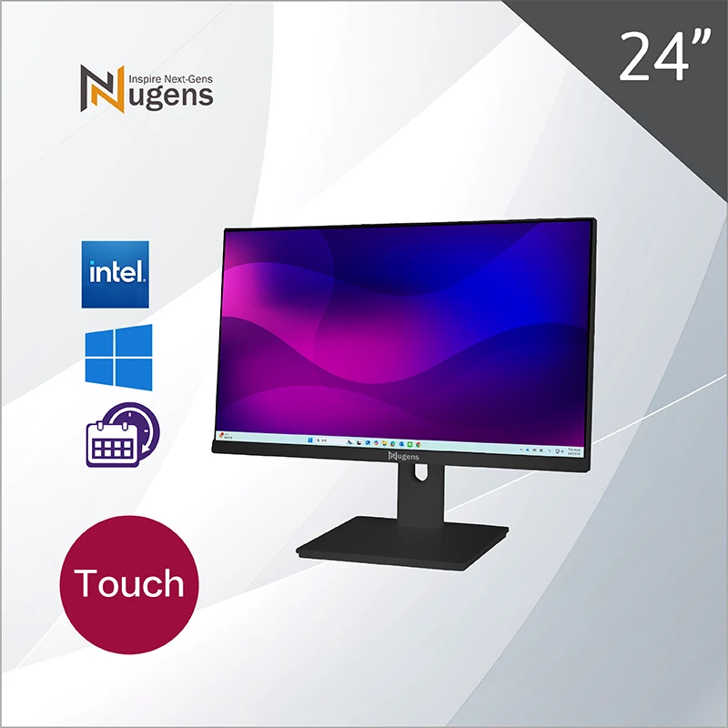 24吋WindowsAIO可旋轉觸控液晶電腦一體機-黑色