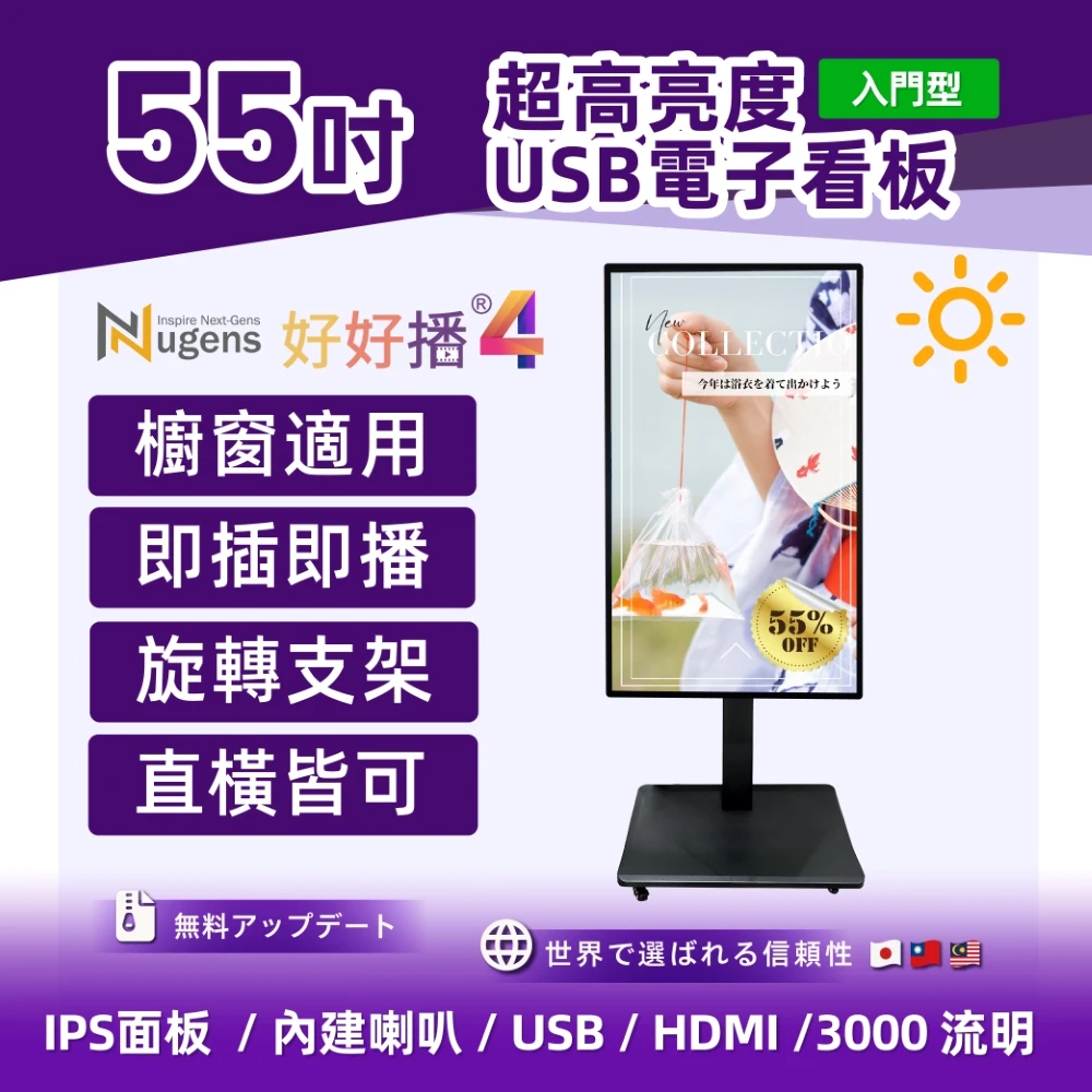 55吋超高亮度電子看板