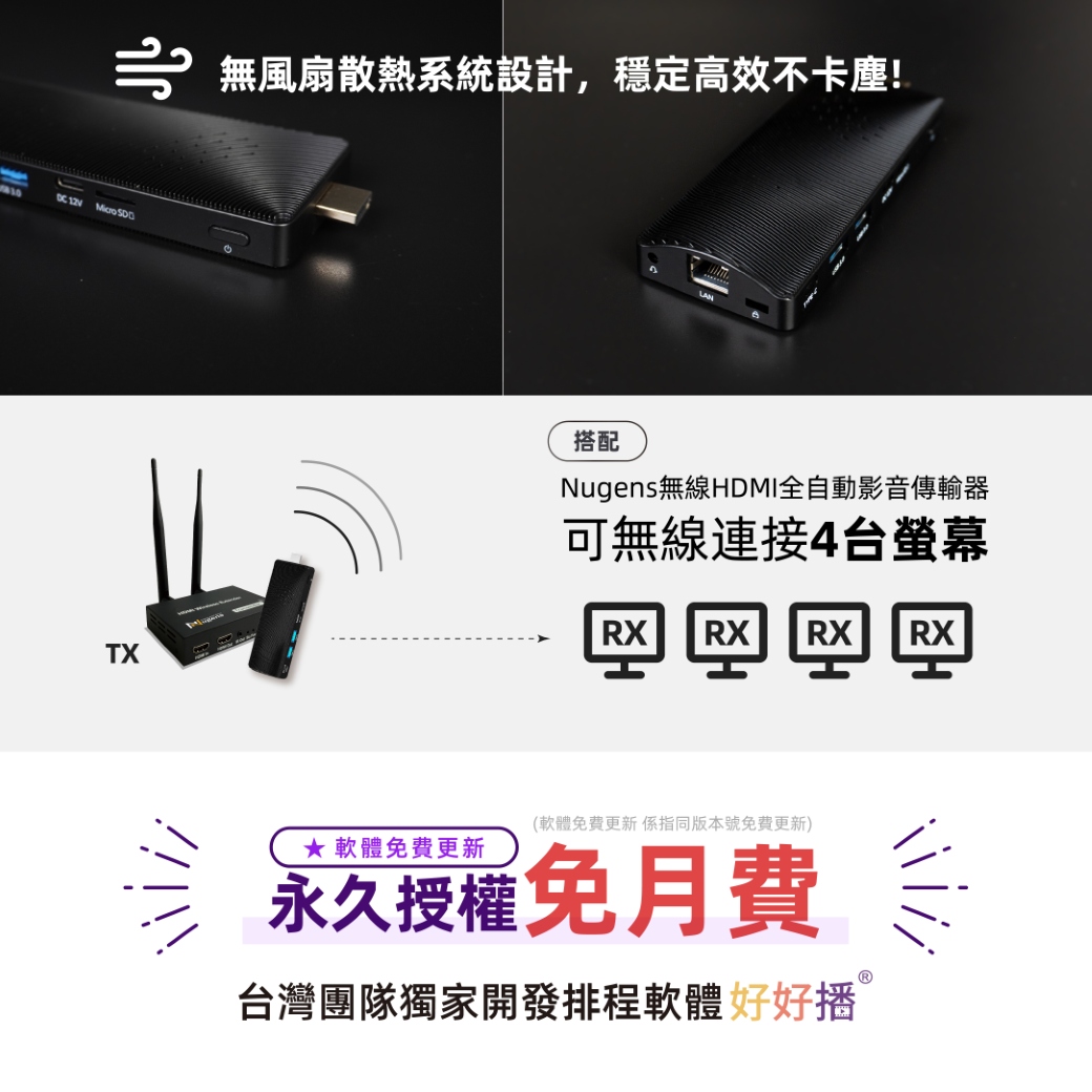 無風扇散熱系統設計,穩定高效不卡塵!永久授權免月費